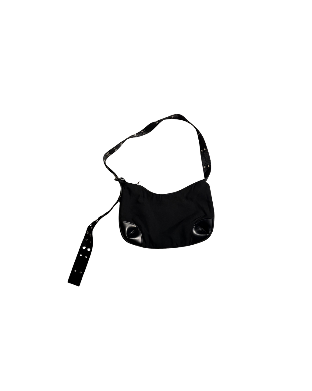 black WEEKDAY nicole shoulder bag, fully adjustable strap with rivets