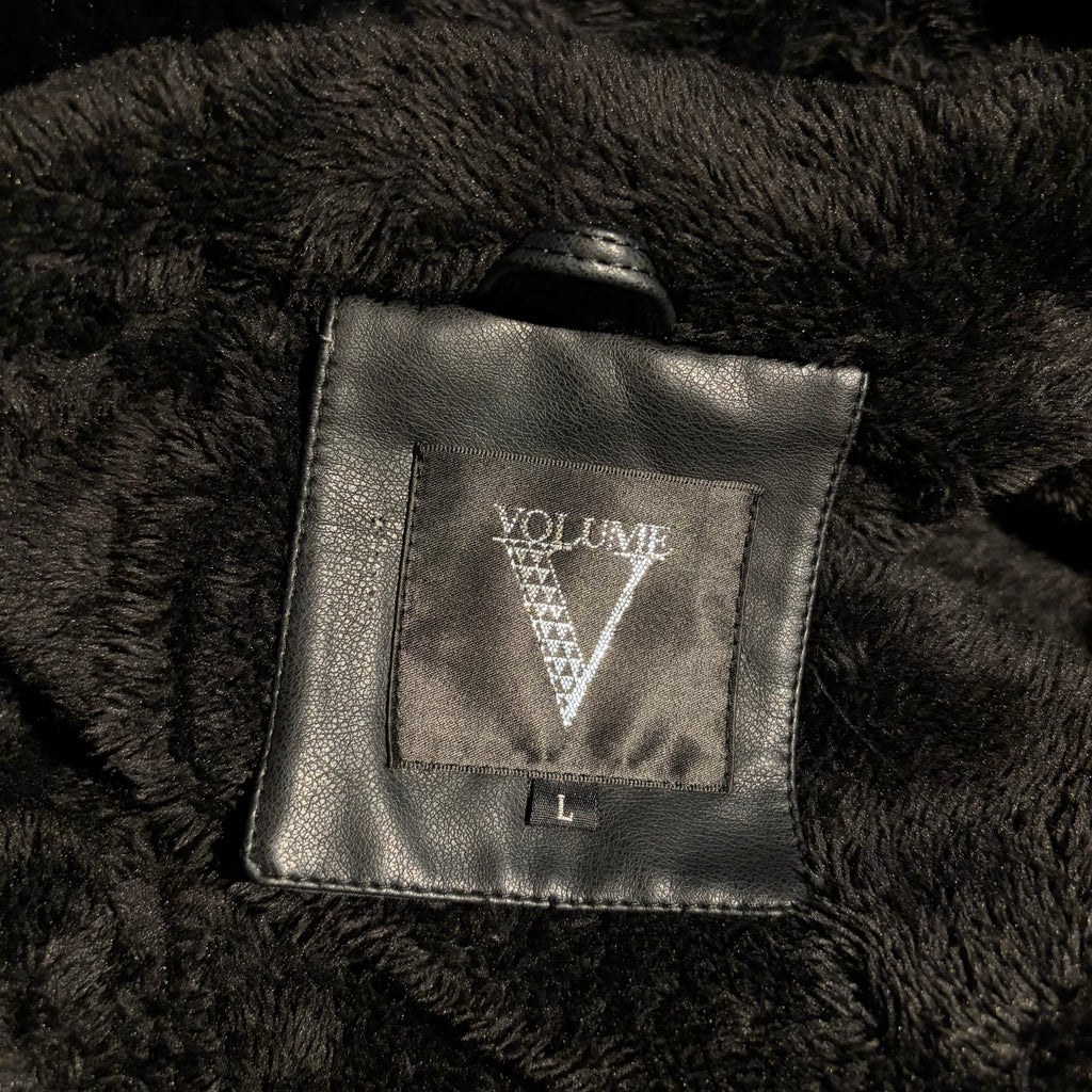 leather & fur tailored coat