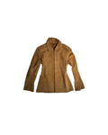 tailored suede leather jacket, camel coloured with laced detailing